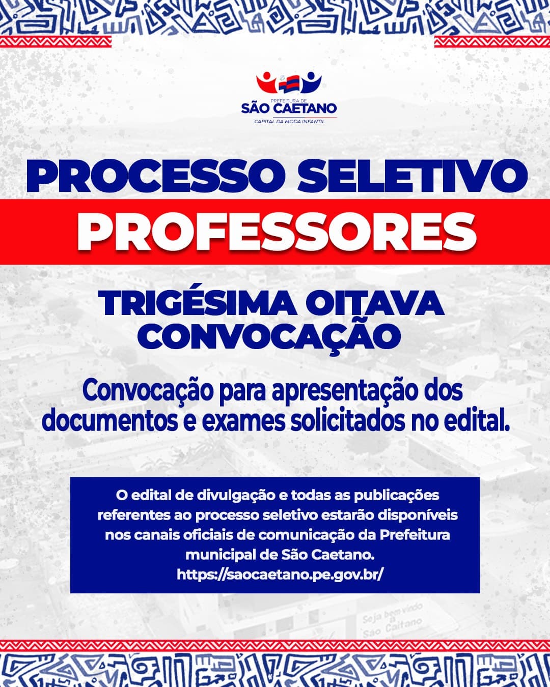 EDITAL DA TRIGÉSIMA OITAVA CONVOCAÇÃO PARA APRESENTAÇÃO DOS DOCUMENTOS E EXAMES